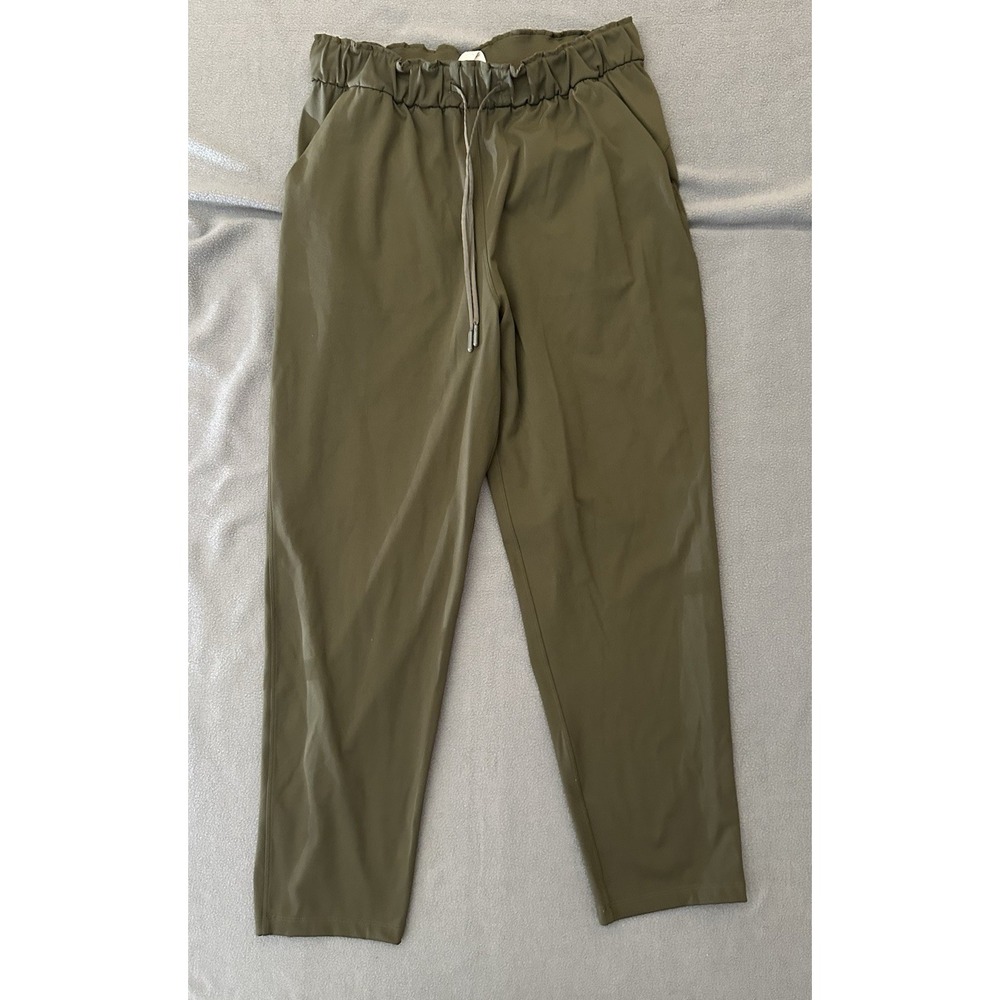 Lululemon Keep Moving Pant High Rise Women's 10 Dark Olive Luxtreme Athletic